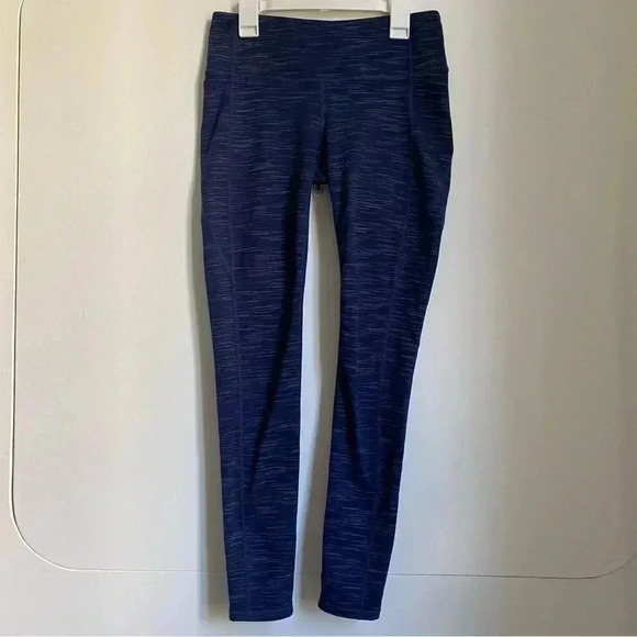 Athleta Striated Revelation Tight Navy Blue S - Picture 2 of 4